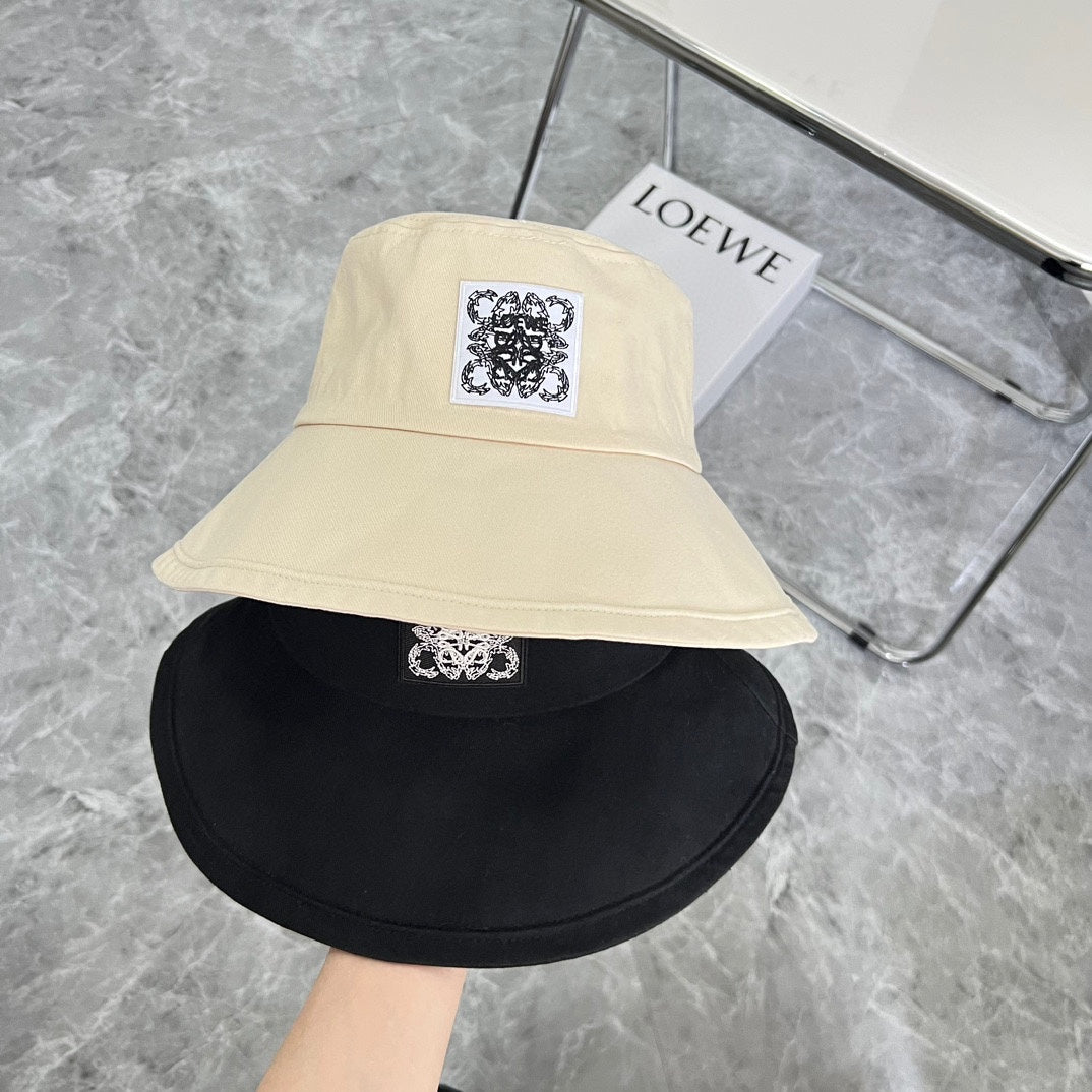 羅L家-2024新款 簡約Logo漁夫帽 黑色