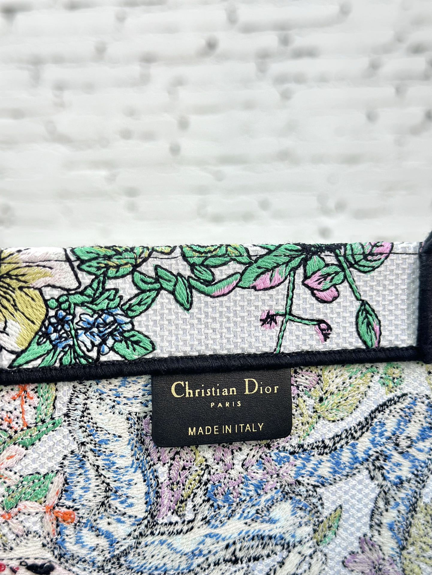 迪D家-大號book托特包 花樣刺繡藍