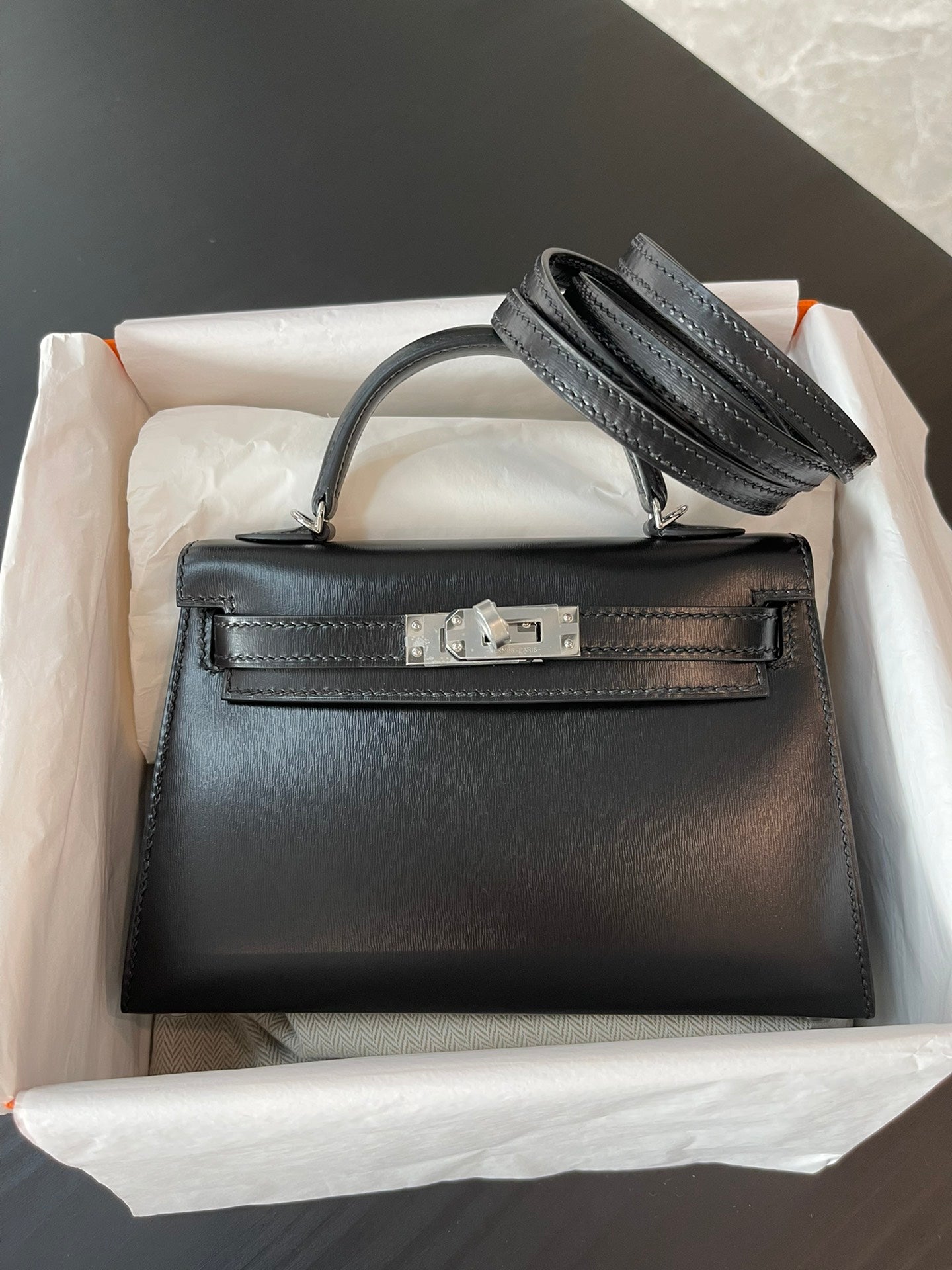 小愛款-Kelly Mini 2代 Box 黑色 銀扣