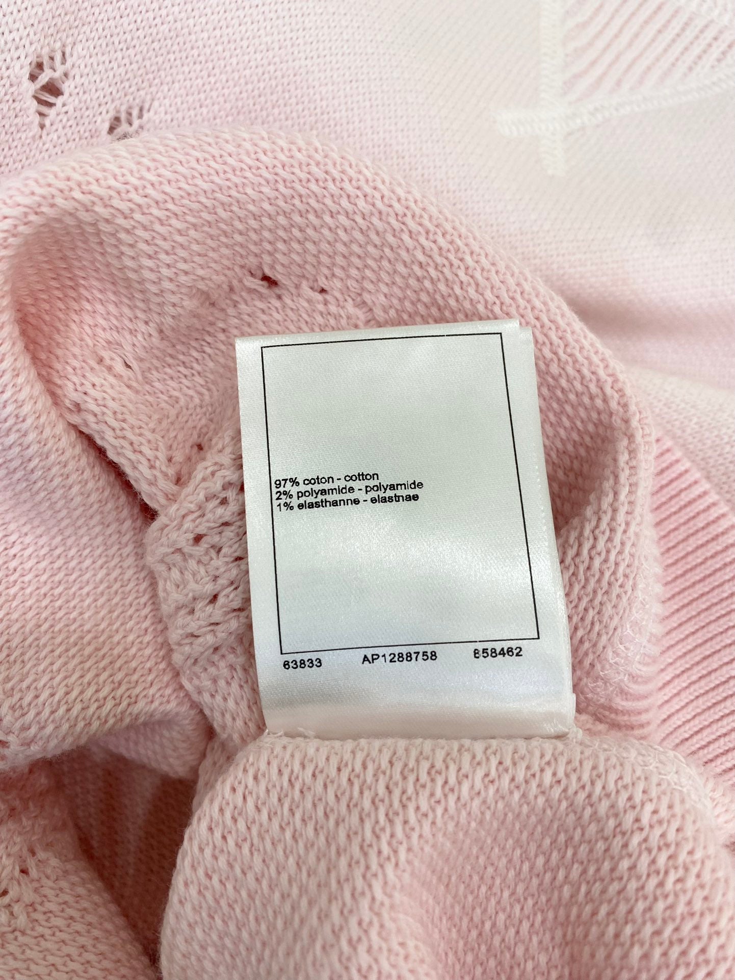 小香家-2403 新品粉紅漸層漏洞提花圓領針織長袖套頭衫