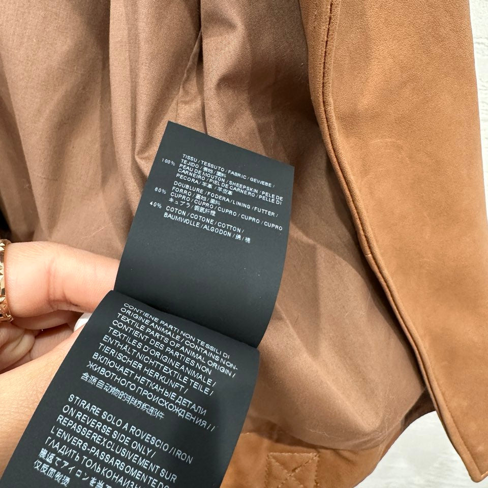 巴黎世-2403 早春新款 酷帥夾克機車皮衣 卡其