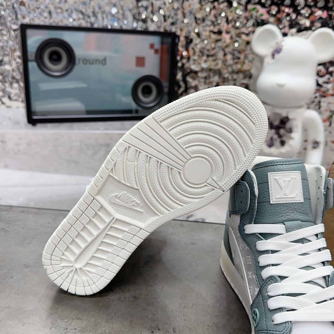 路L家-Air Jorda 1 Low AJ1 高筒運動鞋 聯名款 灰綠色
