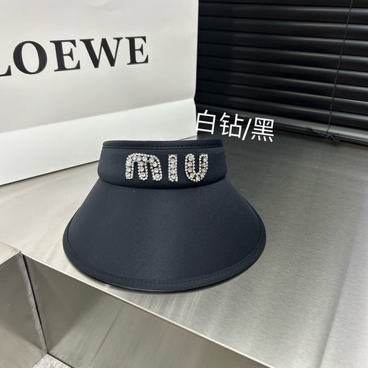 穆M家-2024春夏新款水鑽冰絲遮陽帽