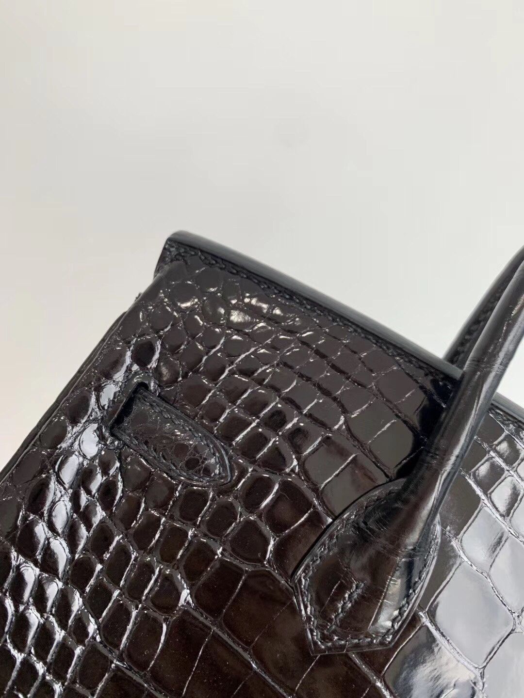 小愛款-Birkin 25 89Noir 美洲鱷魚 黑色 金扣