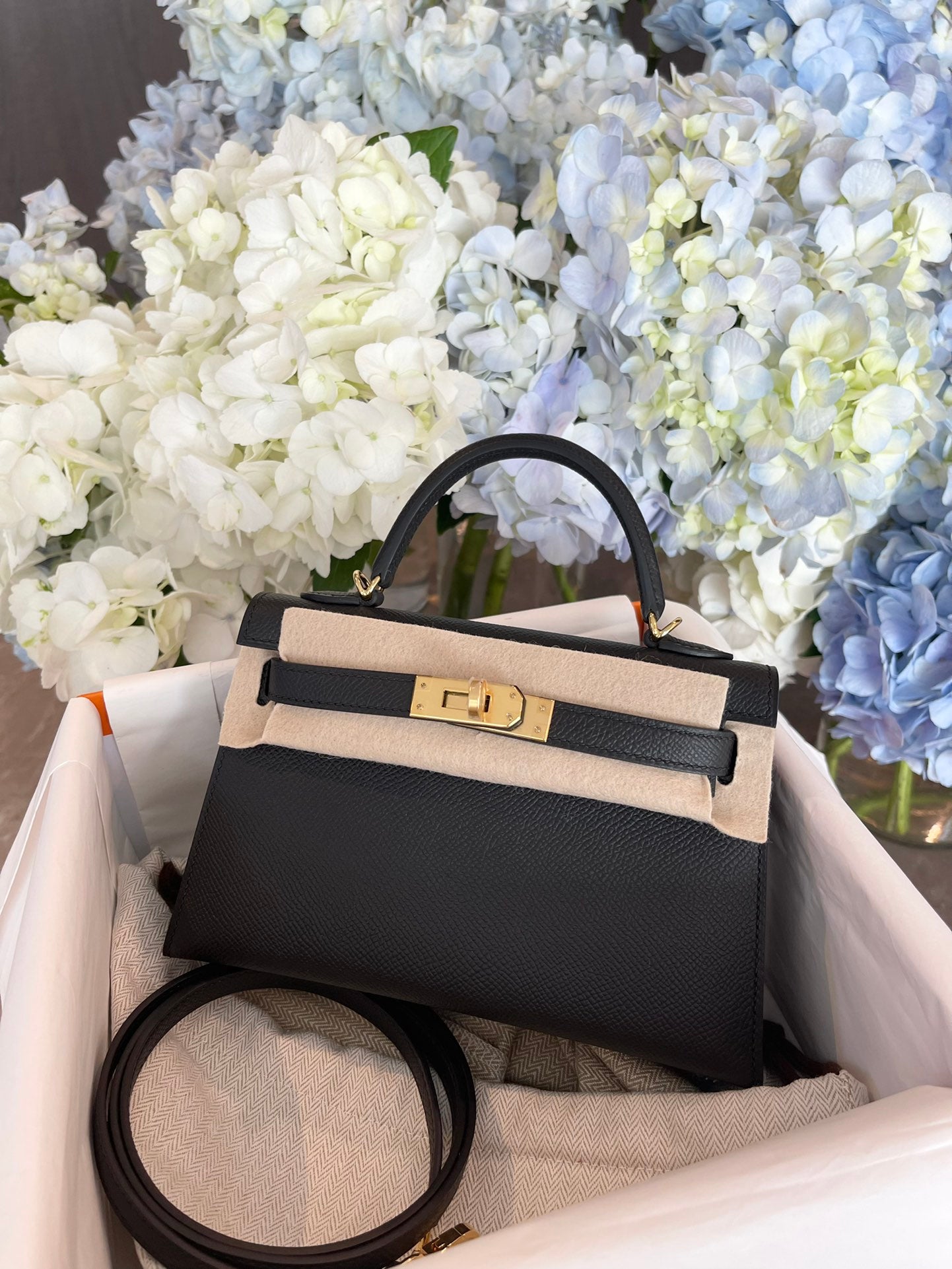 小愛款-Kelly Mini 2代 Epsom 黑色 金扣