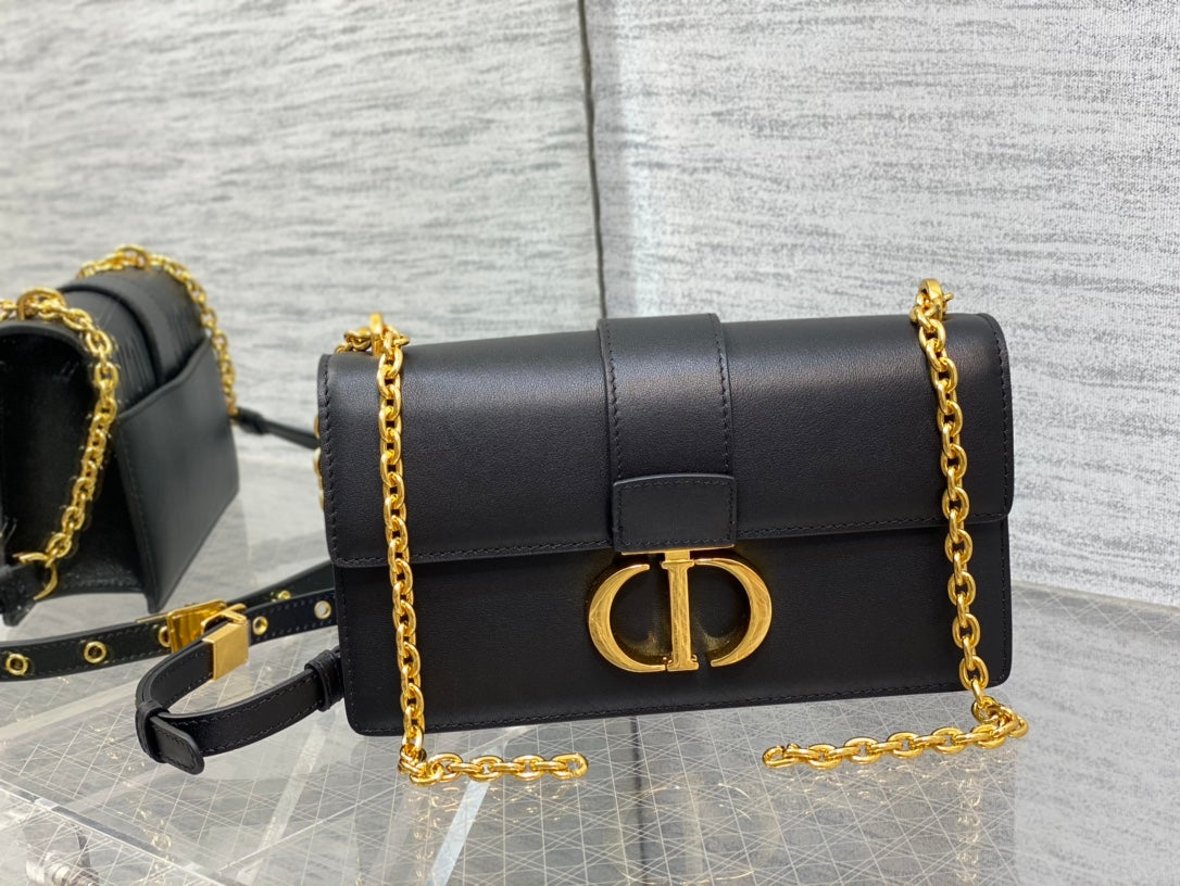迪D家-30Montaigne 手袋 黑色 21CM