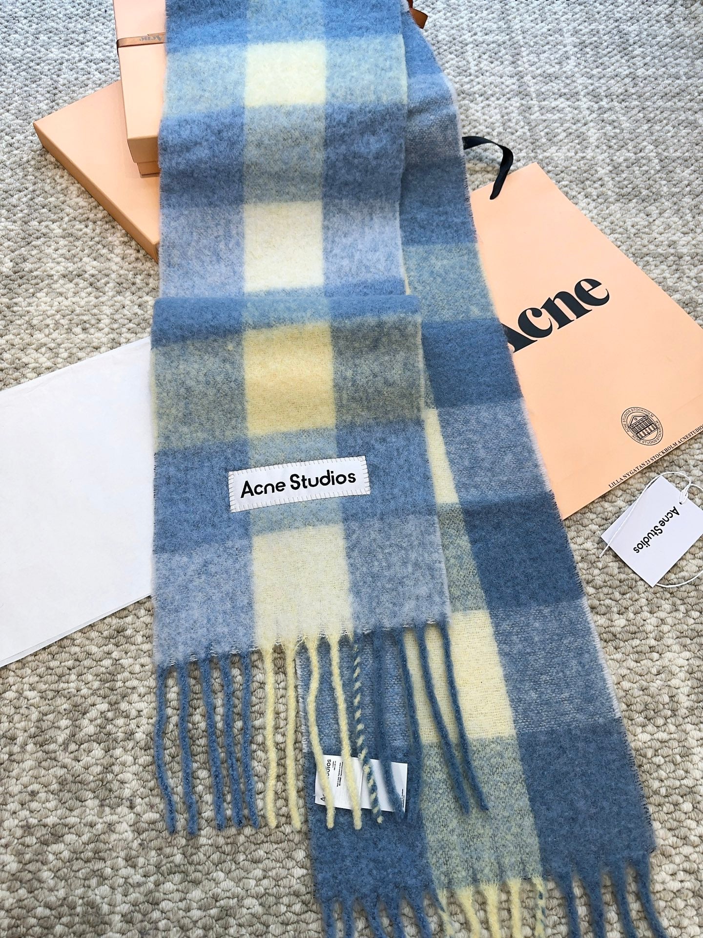 ACNE-2024彩虹圍巾 28*250 藍