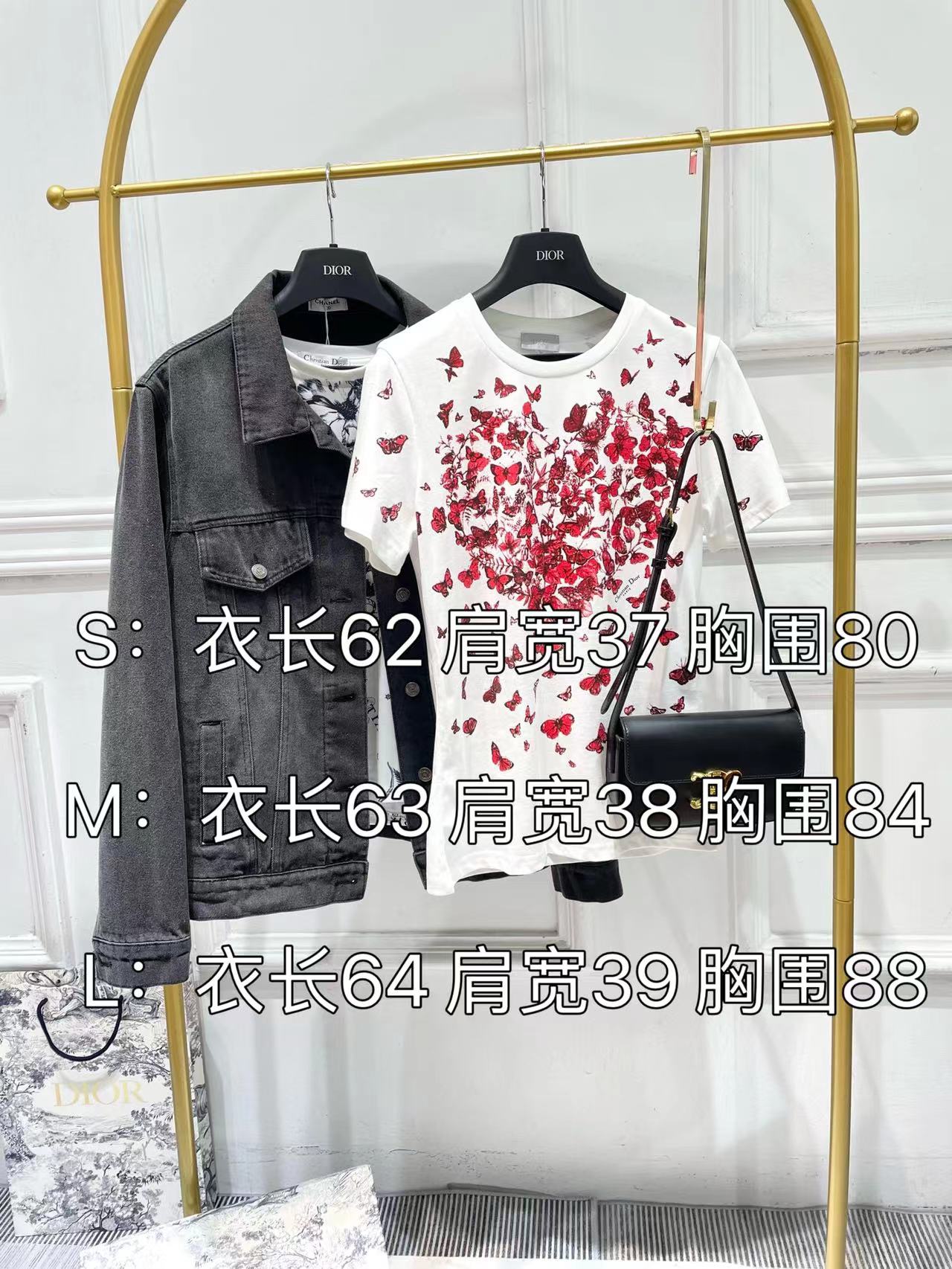 迪D家-2403 蝴蝶愛心圖案短袖Tee