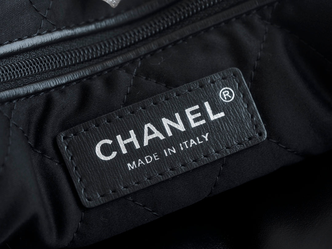 小香家-Chanel 22號手袋 黑銀色中號