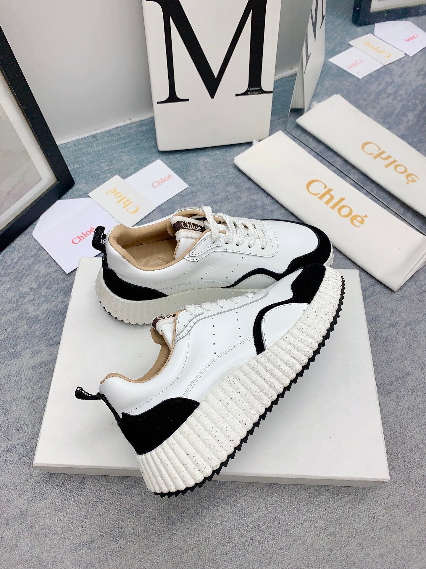 克羅C-Nama sneaker彩虹系列 運動鞋 白黑色