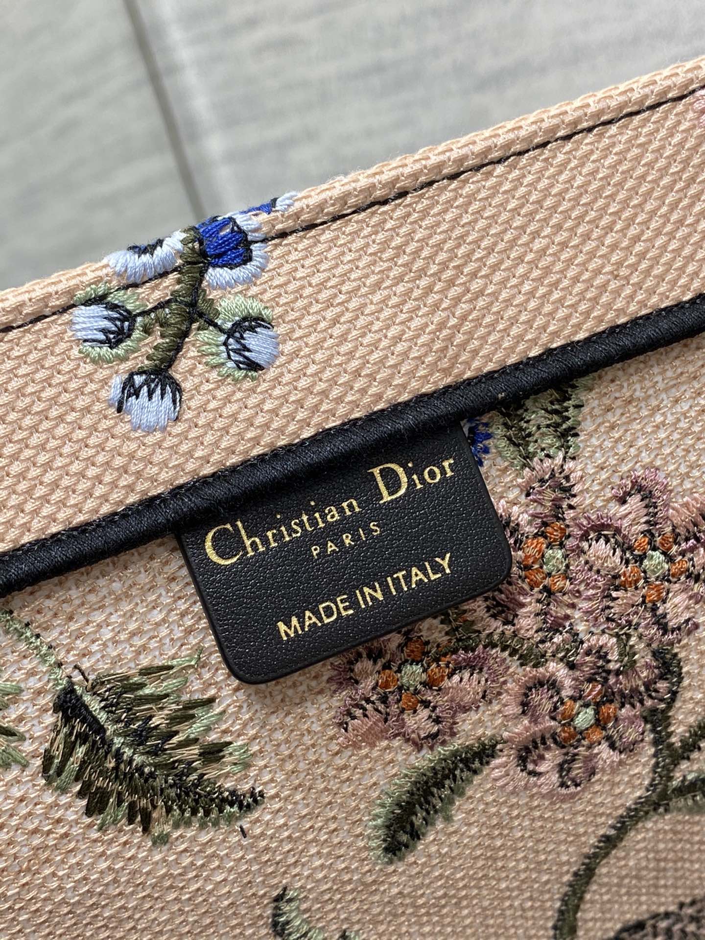 迪D家 Book Tote 刺繡字母粉花 大號41.5cm