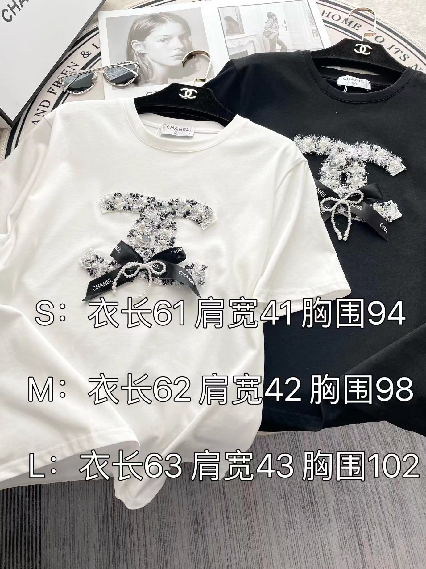 小香家-2403 重工立體裝飾短袖Tee 黑色