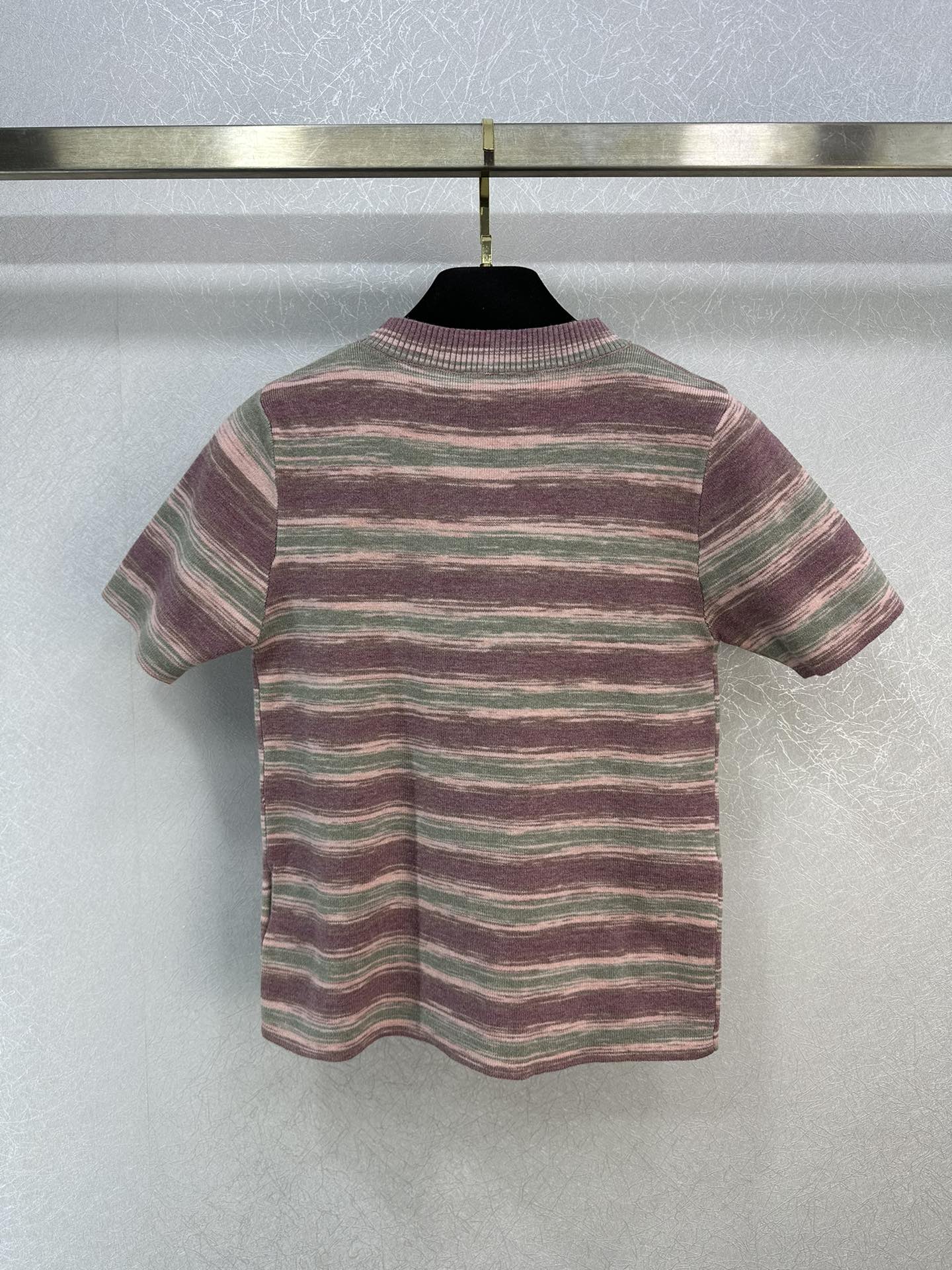 小香家-2403 雙C刺繡拼色針織上衣