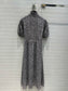 迪D家-2403 24春夏新品赫本風復古抽像元素印花絲質洋裝 黑色