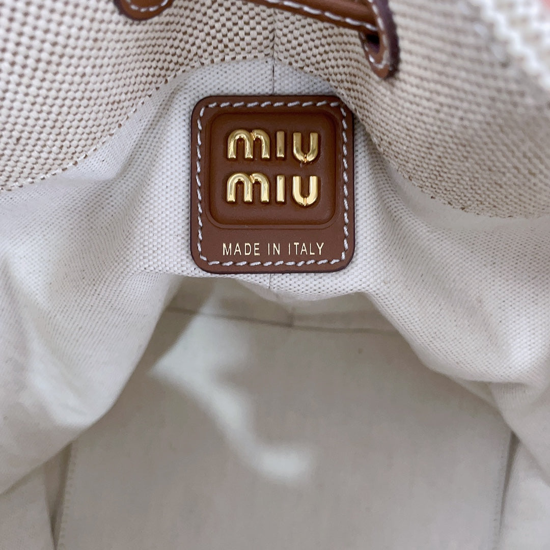 穆M家-IVY 托特包 大號水桶包 帆布拼牛皮