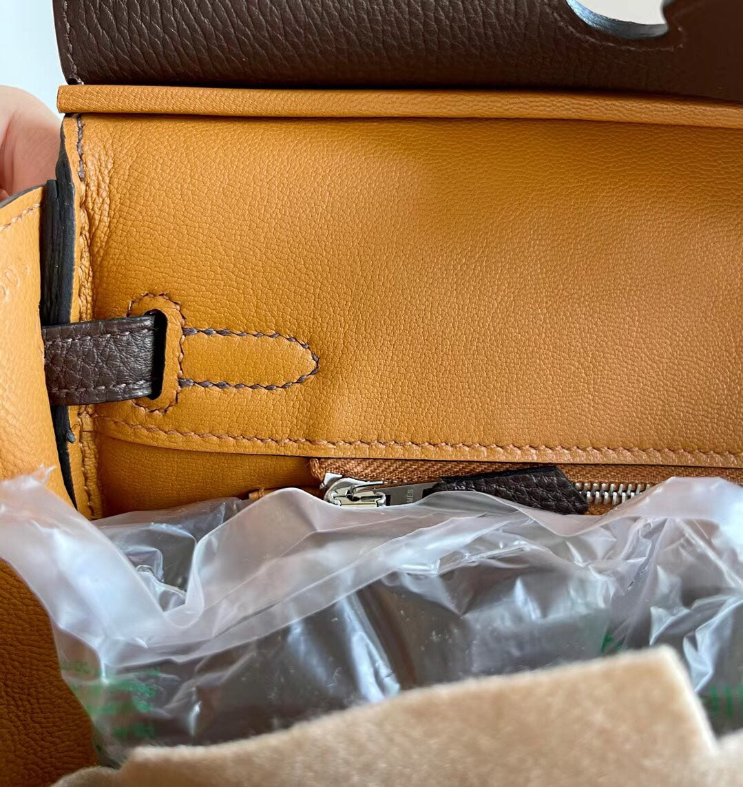 小愛款-Birkin 25 Togo 烏木Ebene內拼金棕色