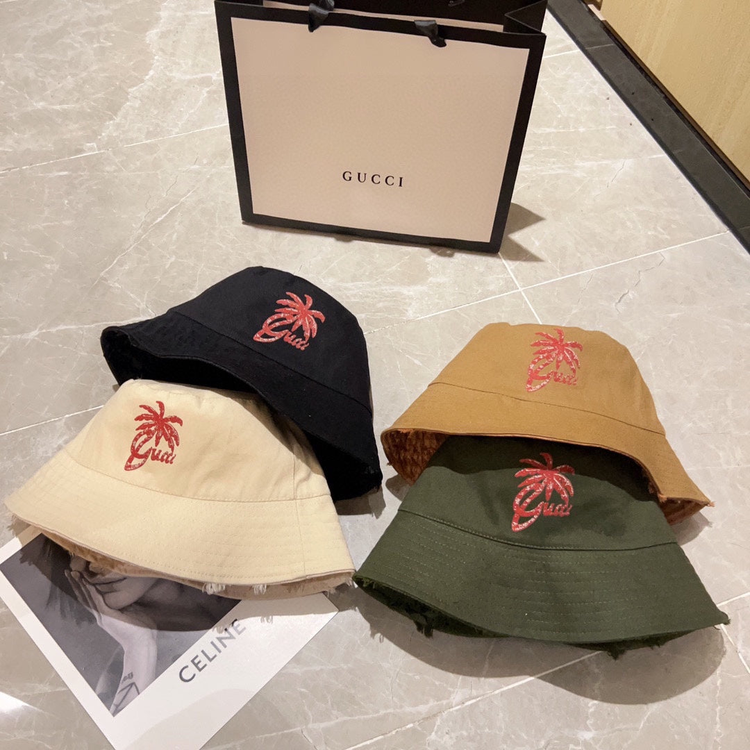 古G家-2023新款雙面可戴造型漁夫帽 卡其色