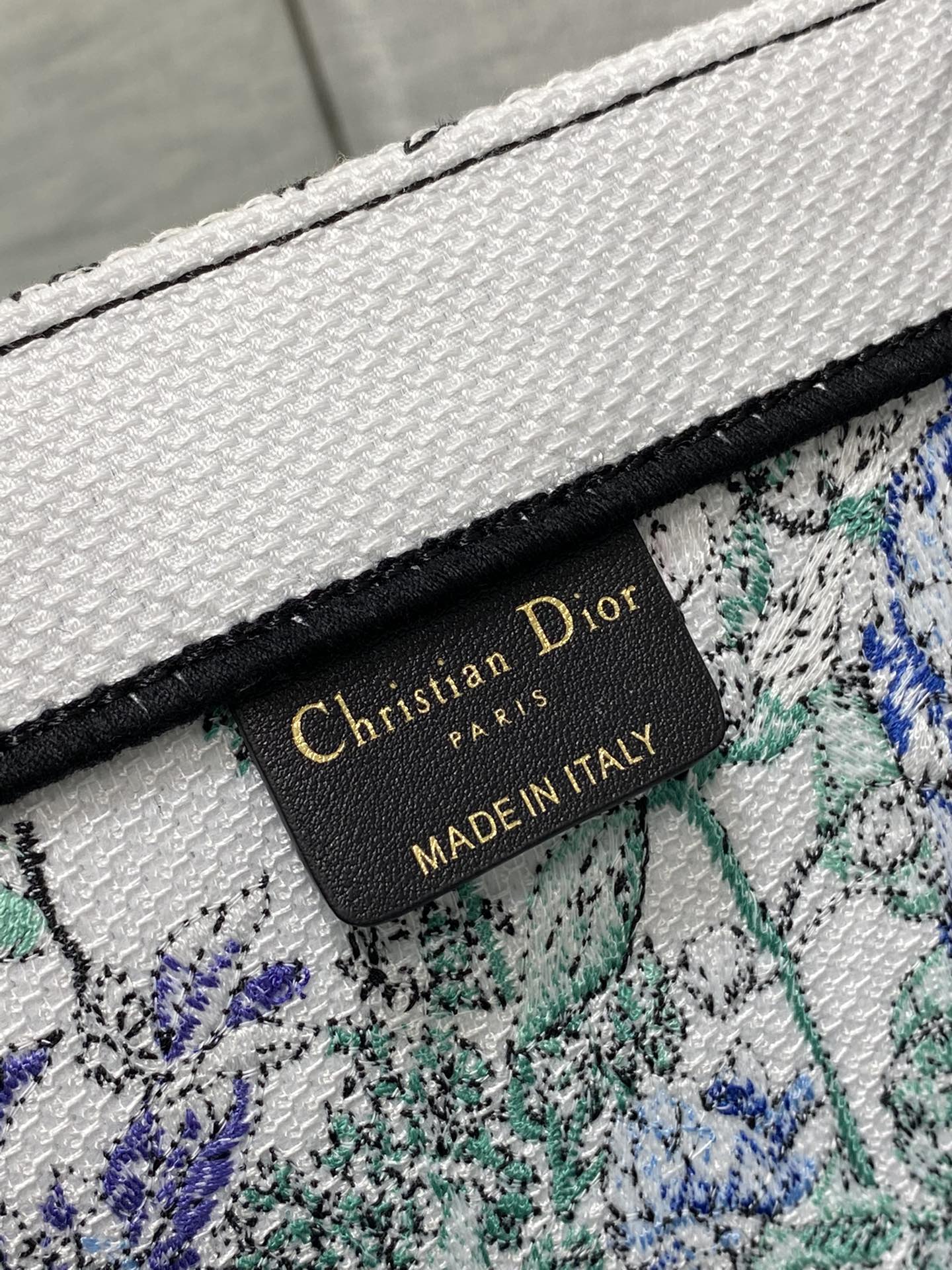 迪D家-Book Tote 2023春夏系列 浪漫花刺繡藍色 大號