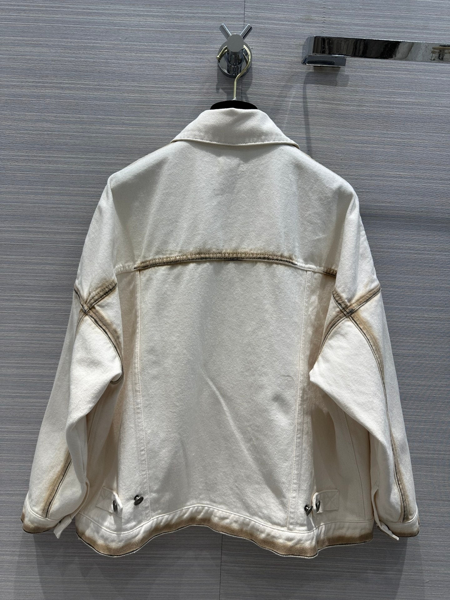 迪D家-2403 24春夏新品燃燒效果紮染漸變洗水工藝牛仔外套
