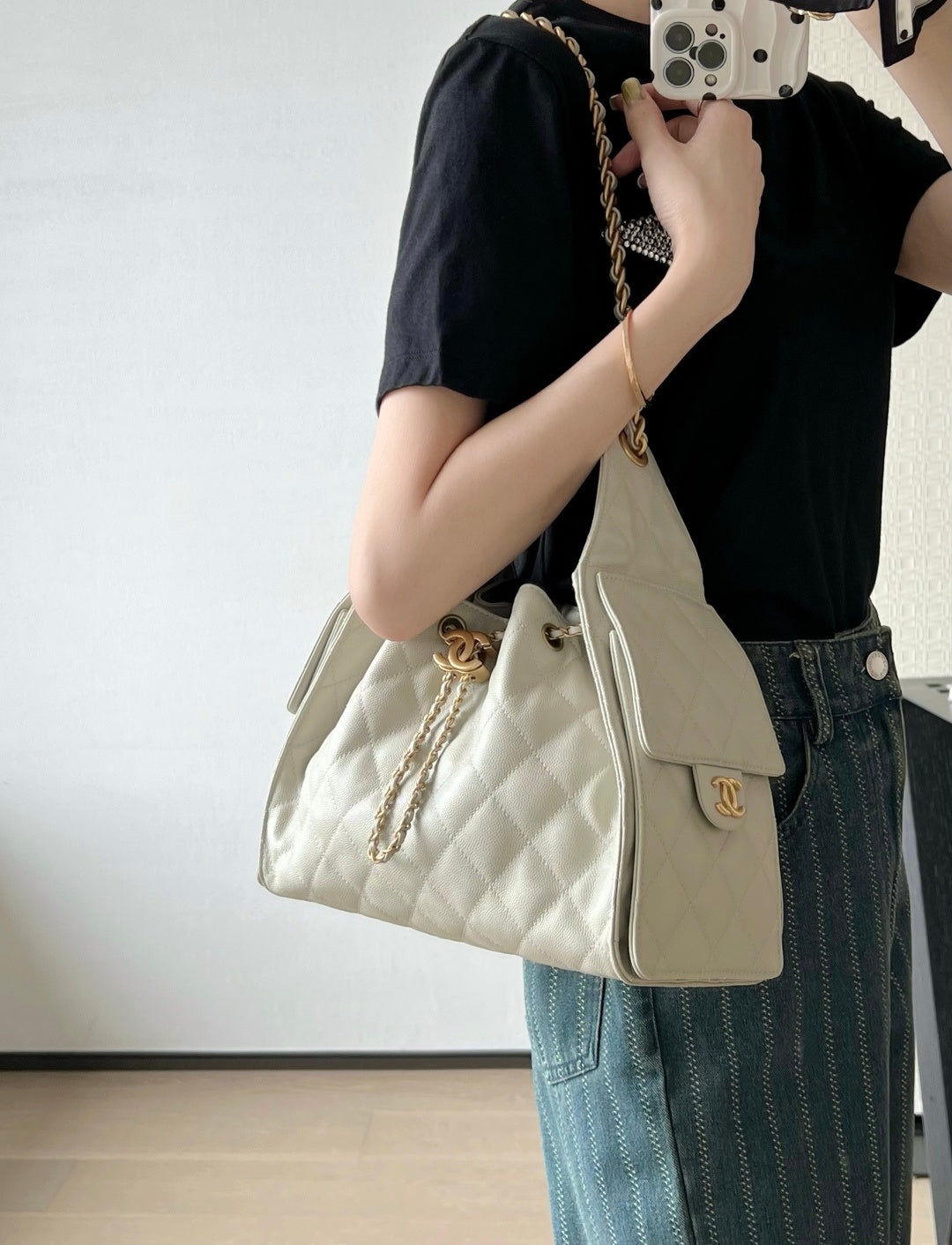 小香家- 𝟮𝟱𝗕𝗮𝗴 嬉皮𝗁𝗈𝖻𝗈小號-斑鳩灰金扣