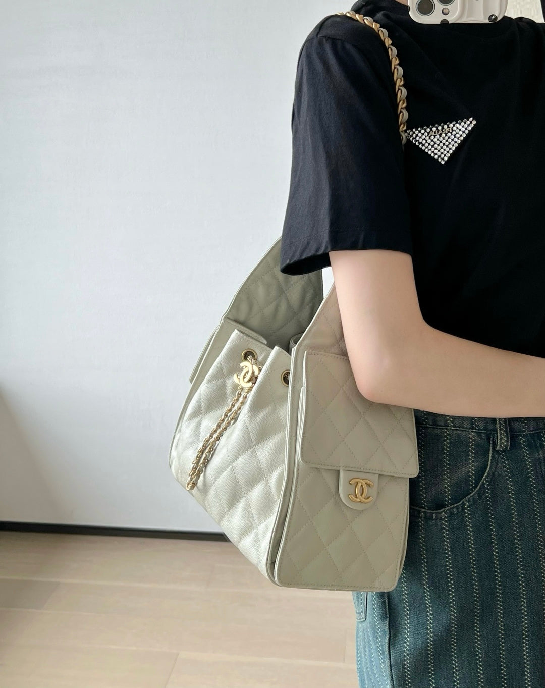 小香家- 𝟮𝟱𝗕𝗮𝗴 嬉皮𝗁𝗈𝖻𝗈小號-斑鳩灰金扣