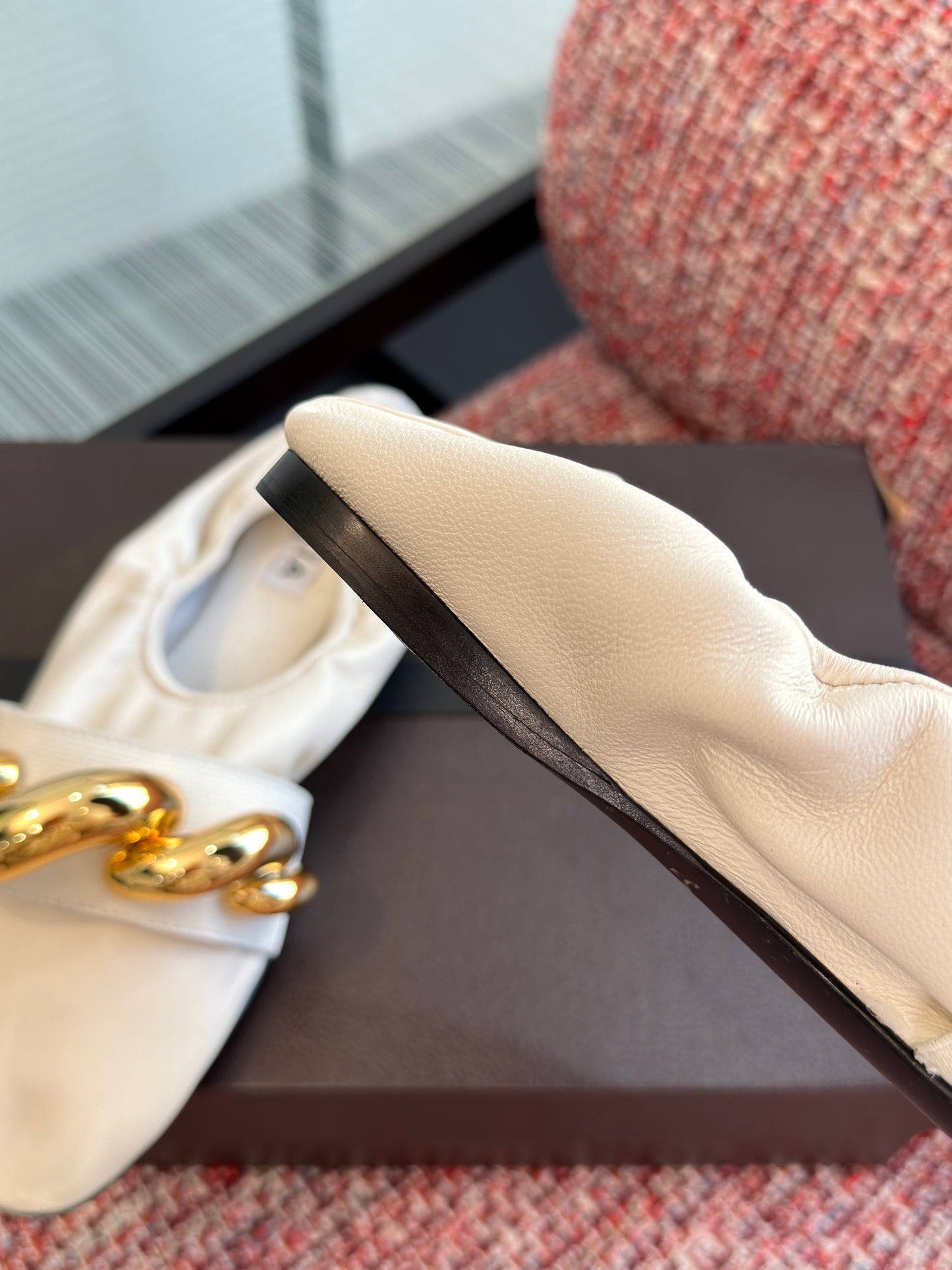 Ala-260707金屬鏈條芭蕾舞鞋 白色