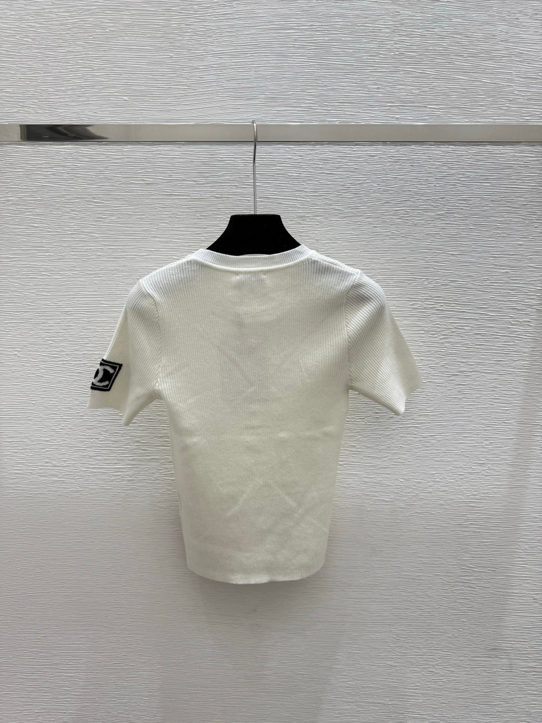 小香家-春夏新款時尚logo氣質針織短袖 白色