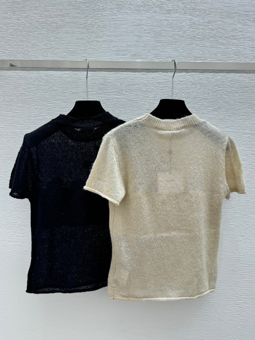 小香家- 春夏新款花針織短袖 黑色