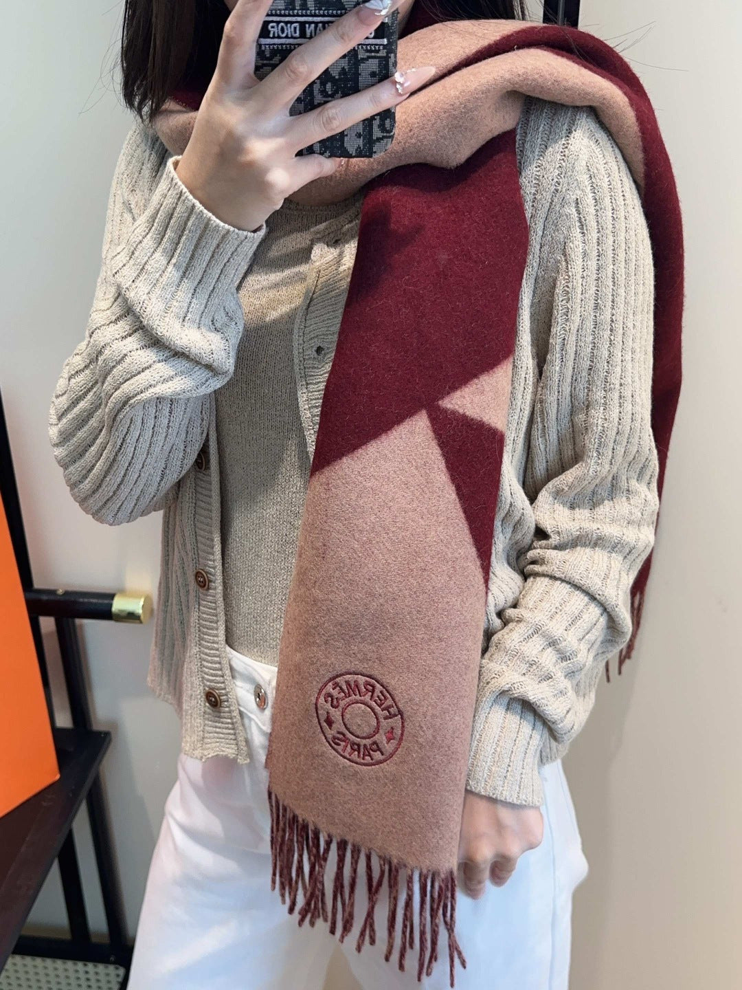 小愛款-雙邊配色 刺繡logo 35x 190cm