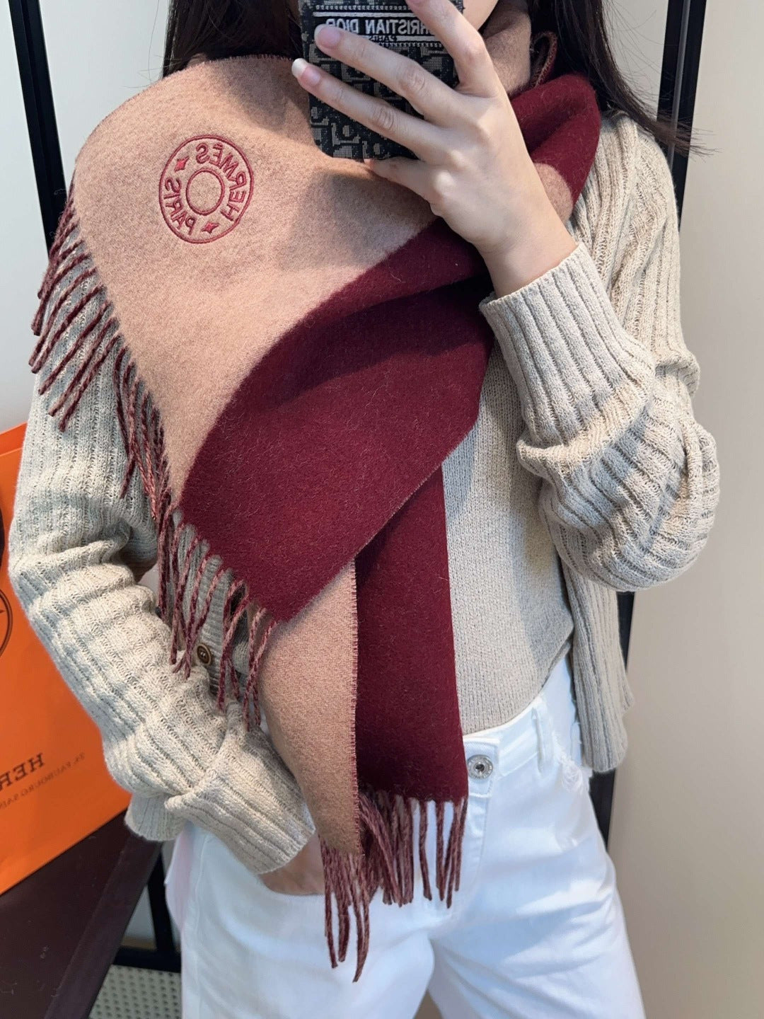 小愛款-雙邊配色 刺繡logo 35x 190cm