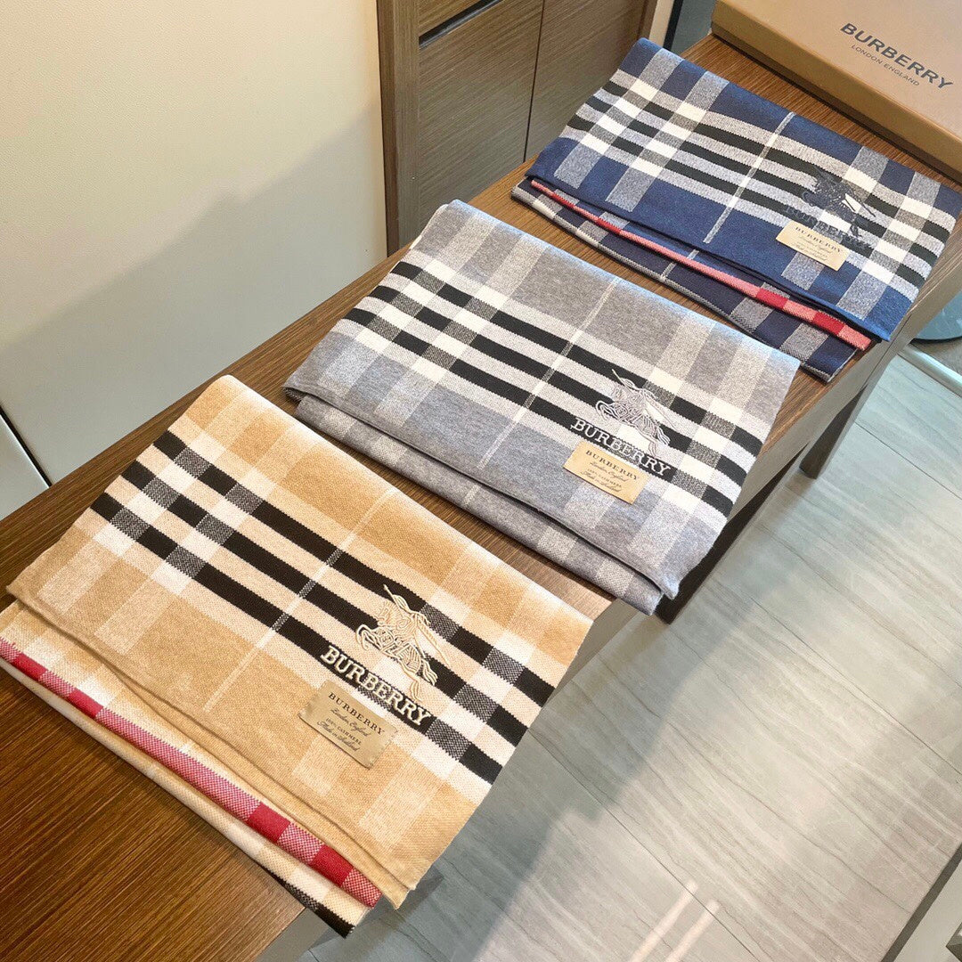 巴B家-羊絨針織圍巾 30*180cm 男款