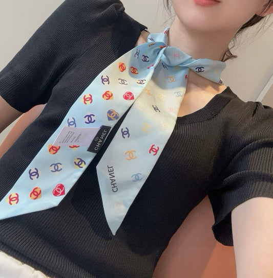 小香家-雙面Twilly 斜紋真絲 6*120cm