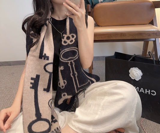 小愛款-鑰匙雙面羊絨 30*180