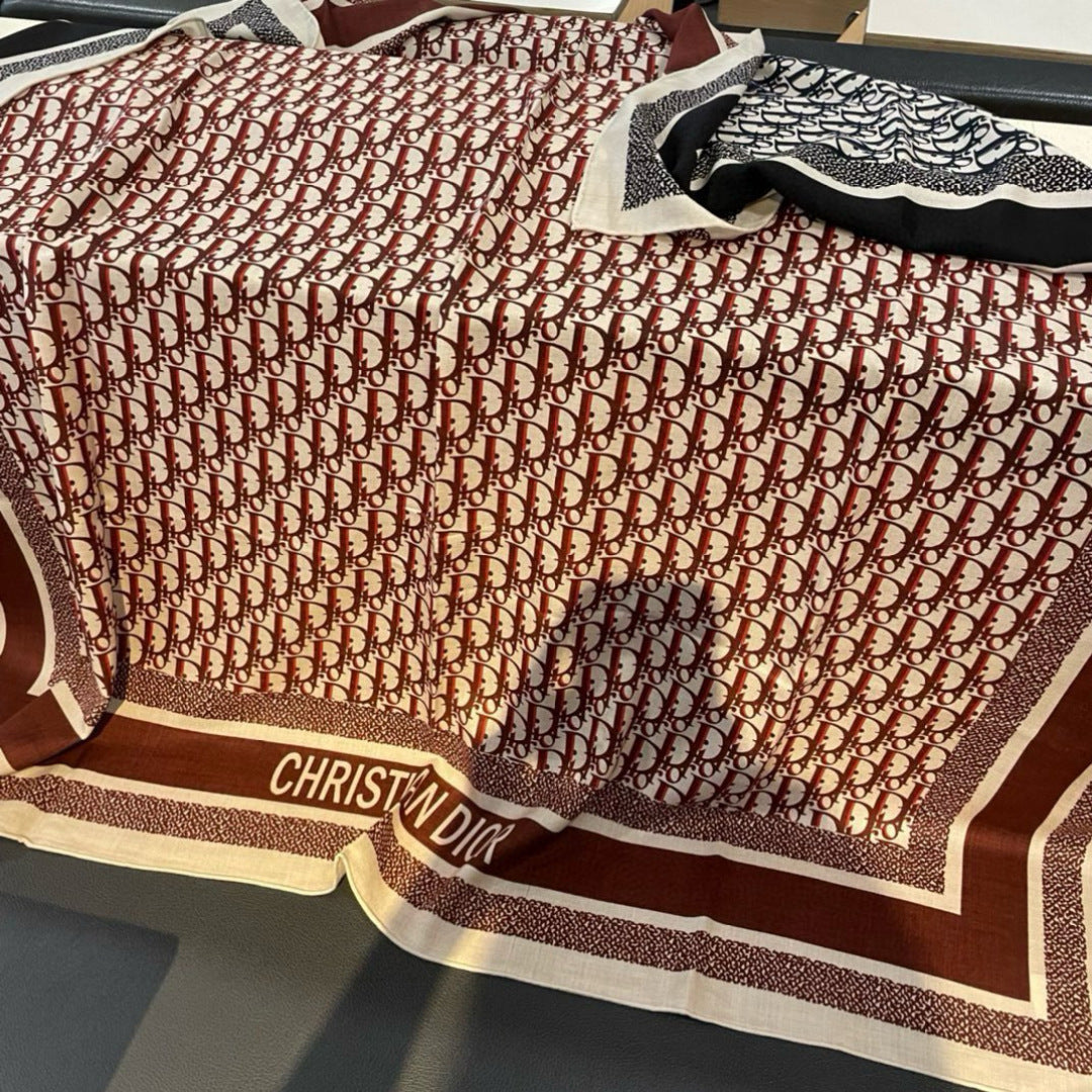 迪D家-雙面異色 羊絨方巾 140cm*140cm