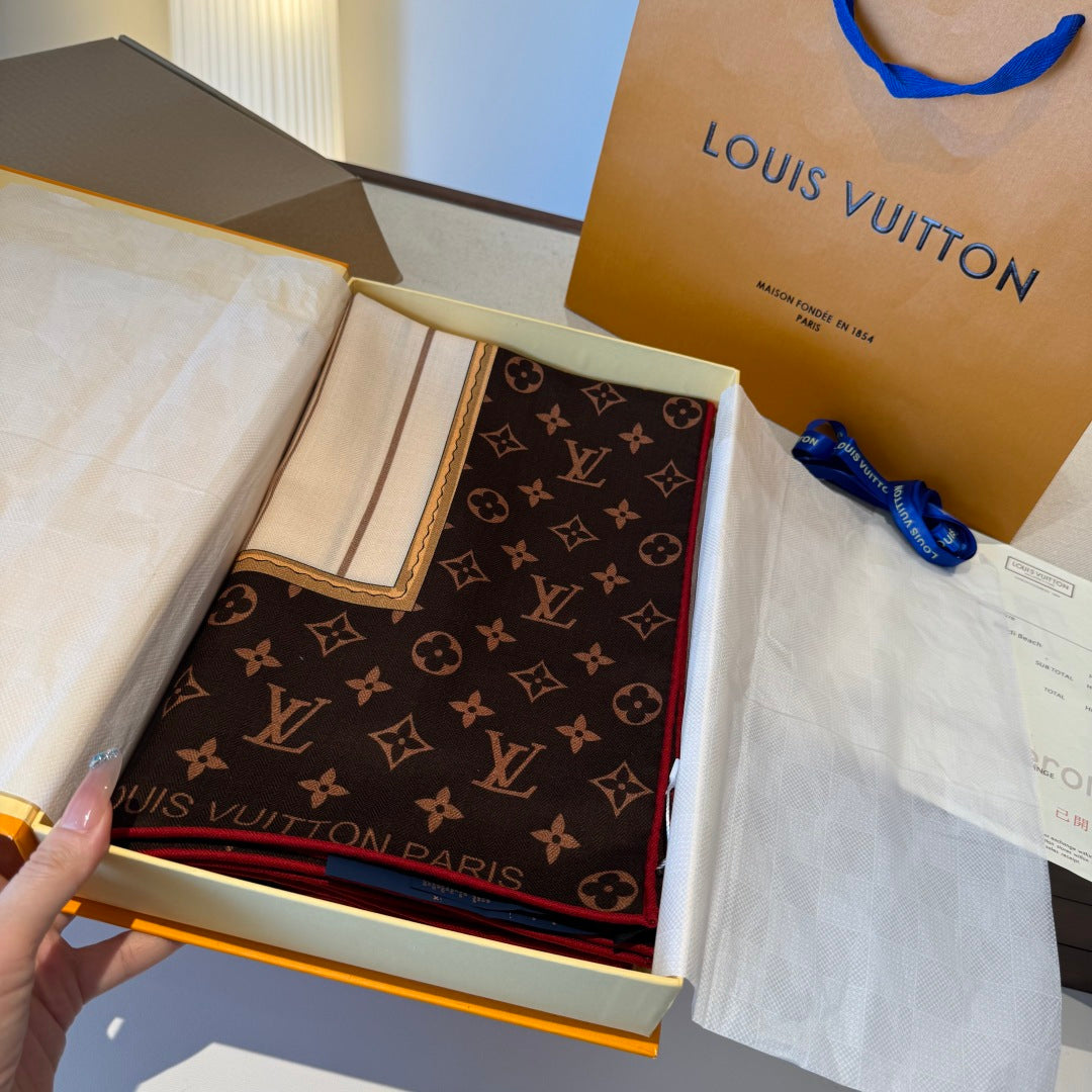 路L家-Monogram Infinity方巾 135×135cm-30真絲70羊絨
