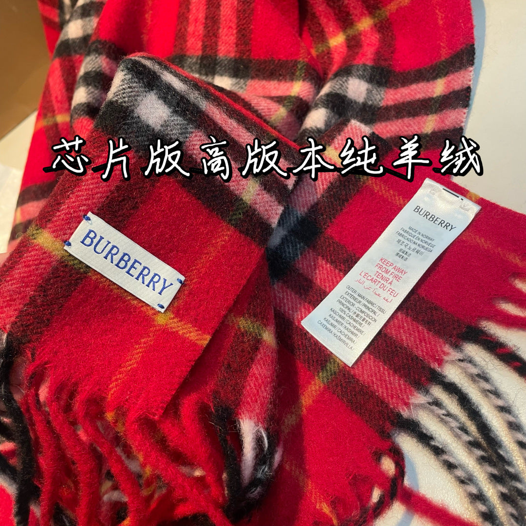 巴B家-蘇格蘭大紅格圍巾 36x210cm 羊絨格紋