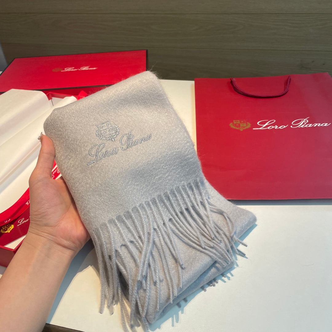 L-Piana-極品山羊絨小圍巾 30*180cm 水波紋