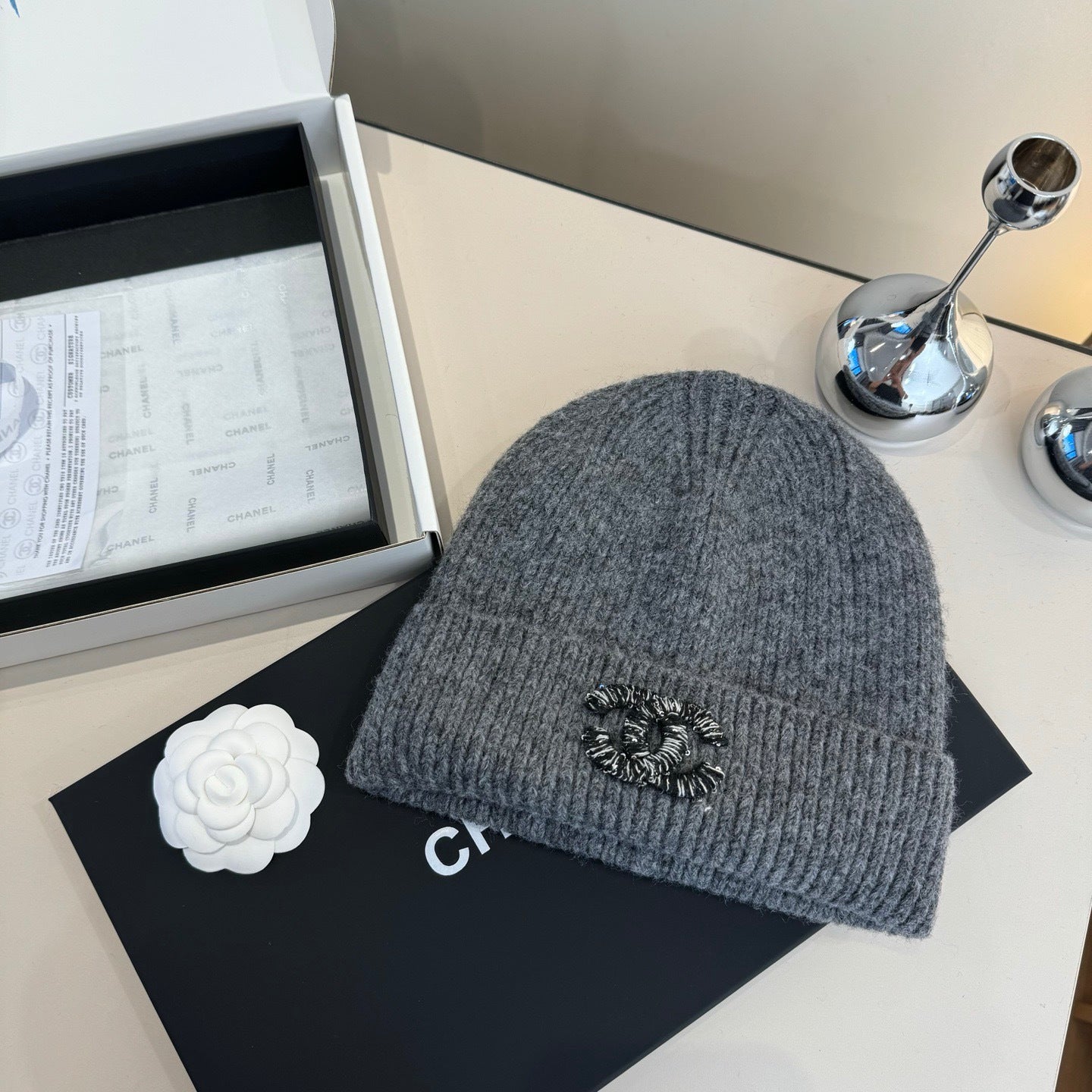 小香家-針織毛線帽-灰