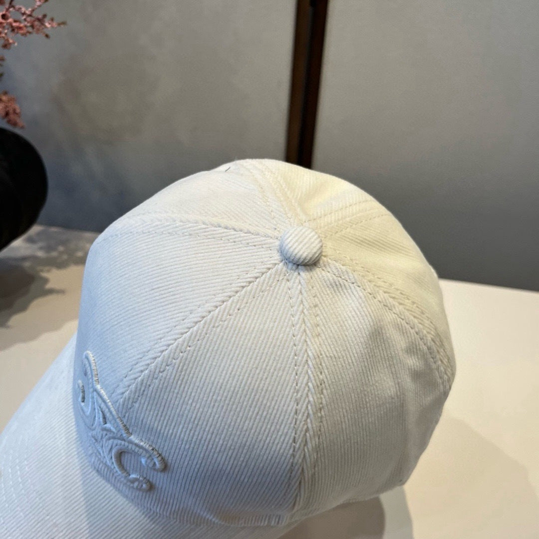 賽C家-新鴨舌帽 燈芯絨鴨棒球帽-白色