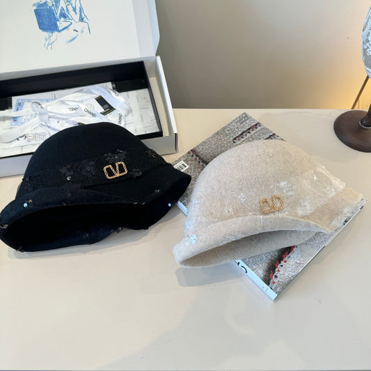 范倫V-新款羊毛捲邊盆帽 不規則剪裁