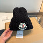 Moncler-新款羊毛線帽-黑色