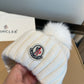 Moncler-新款羊毛線帽-白色