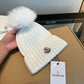 Moncler-新款羊毛線帽-白色