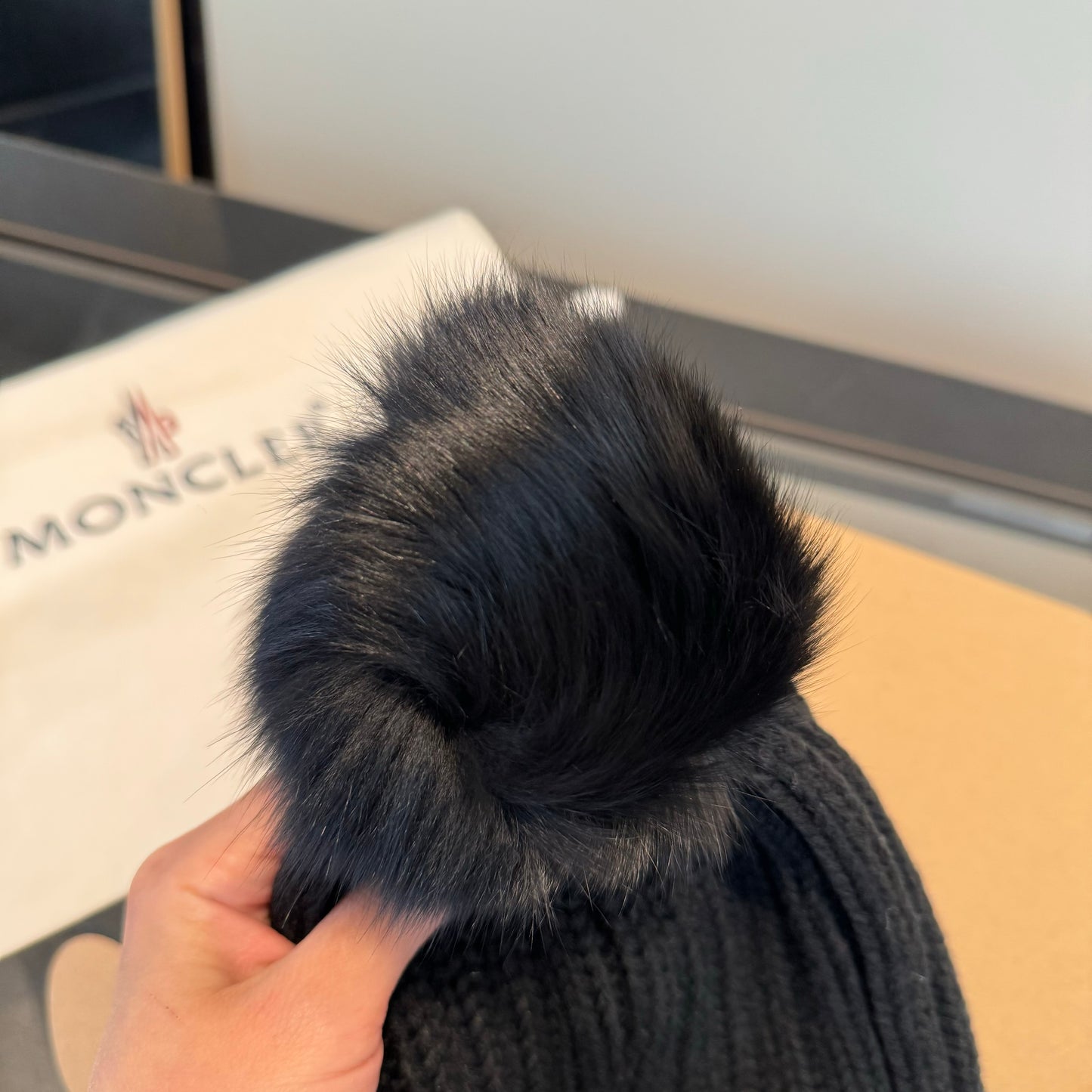 Moncler-新款毛線帽 跑量款-黑色