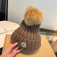 Moncler-新款毛線帽 跑量款-棕色