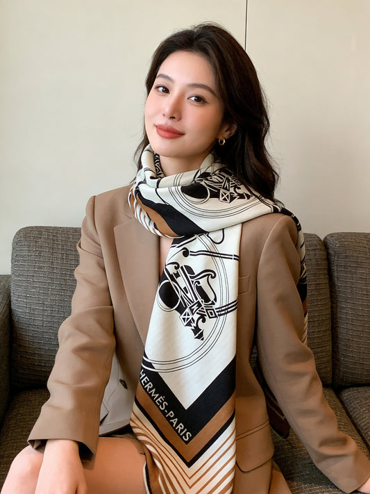 小愛款-雙面同色羊絨方巾 140cm*140