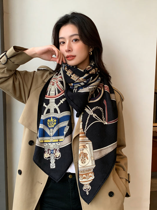小愛款-雙面同色羊絨方巾 140cm*140