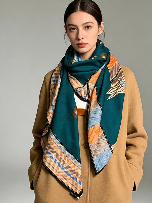小愛款-雙面同色羊絨方巾 140cm*140