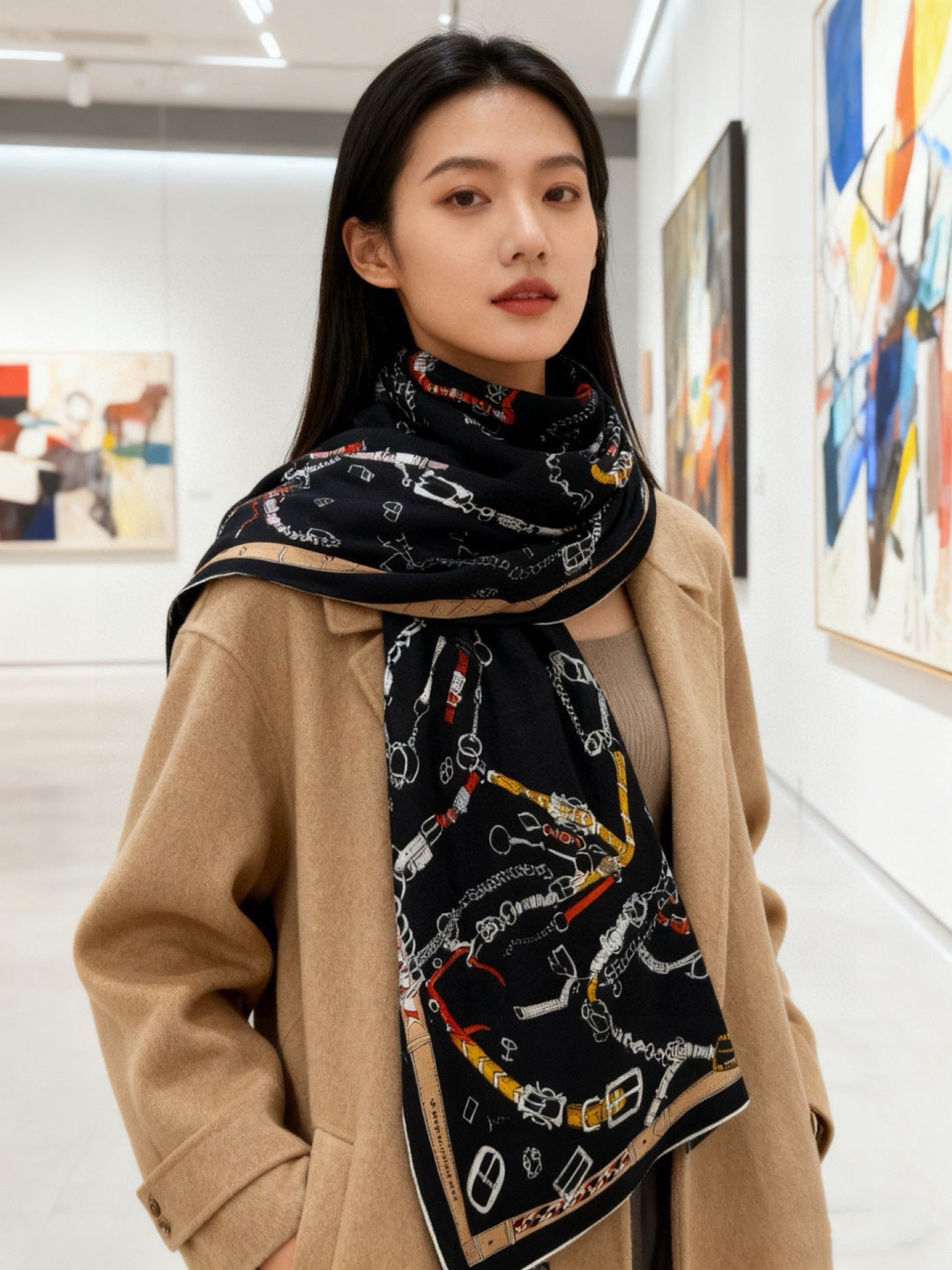 小愛款-雙面同色羊絨方巾 140cm*140cm