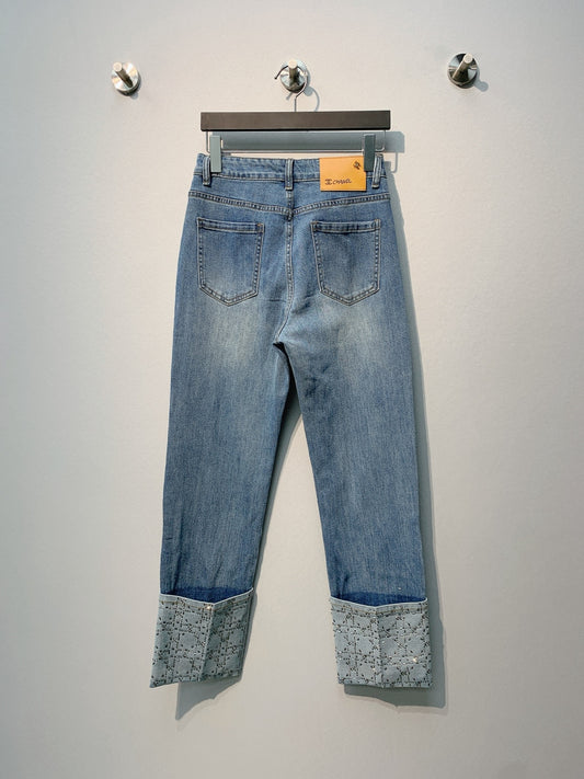 小香家-𝟐𝟔秋冬直筒黏鑽時髦牛仔褲